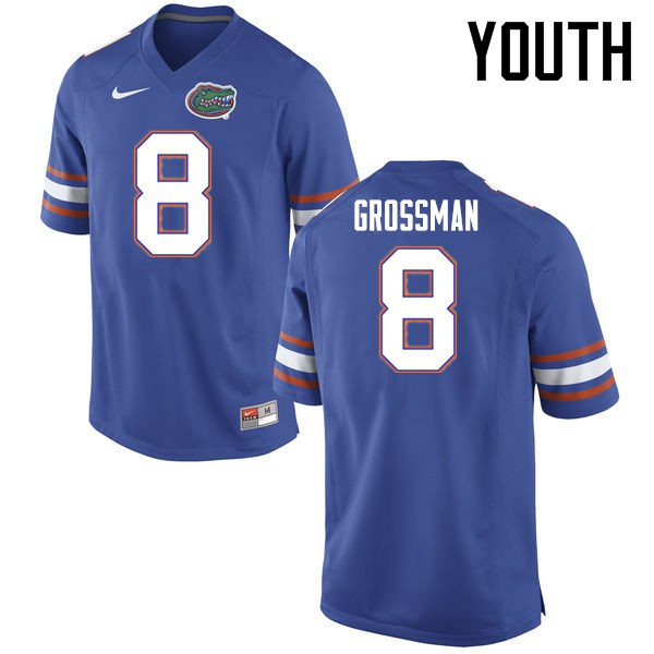 Florida Gators Youth #8 Rex Grossman College Football Jerseys Blue